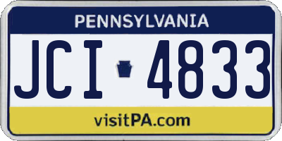 PA license plate JCI4833