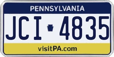 PA license plate JCI4835