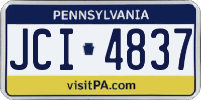 PA license plate JCI4837