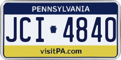 PA license plate JCI4840