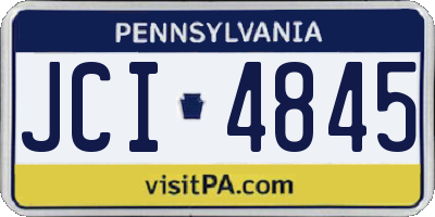 PA license plate JCI4845