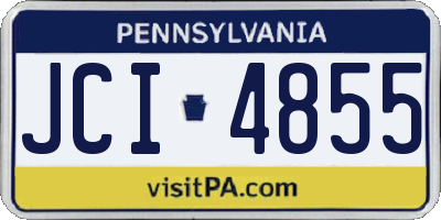 PA license plate JCI4855