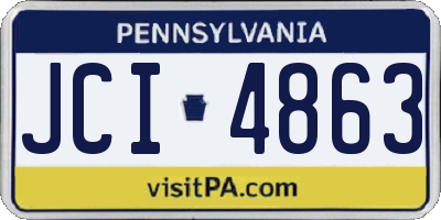PA license plate JCI4863