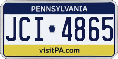 PA license plate JCI4865