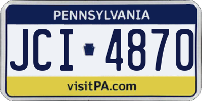 PA license plate JCI4870
