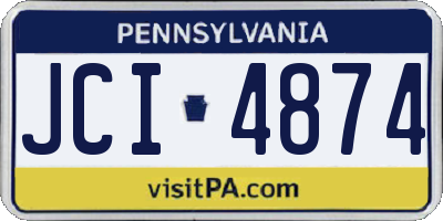 PA license plate JCI4874