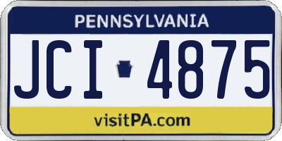 PA license plate JCI4875