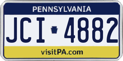 PA license plate JCI4882