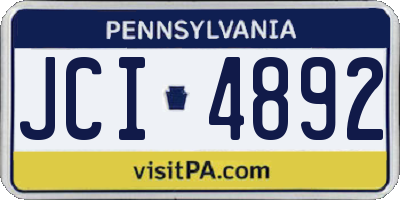 PA license plate JCI4892