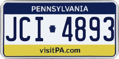 PA license plate JCI4893
