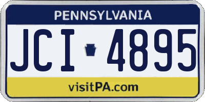 PA license plate JCI4895