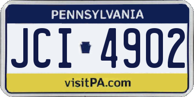 PA license plate JCI4902