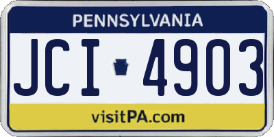 PA license plate JCI4903