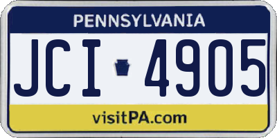 PA license plate JCI4905