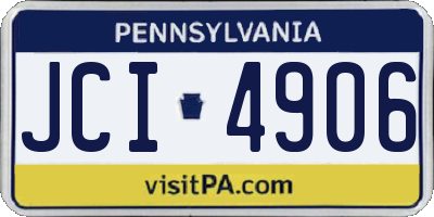 PA license plate JCI4906