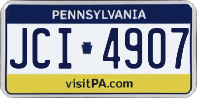 PA license plate JCI4907
