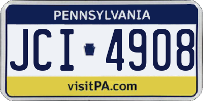 PA license plate JCI4908