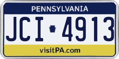 PA license plate JCI4913