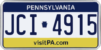 PA license plate JCI4915