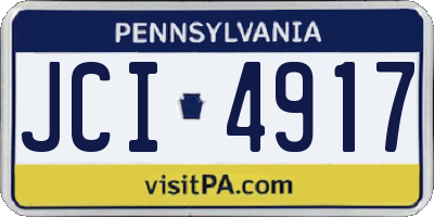 PA license plate JCI4917