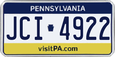 PA license plate JCI4922
