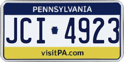 PA license plate JCI4923