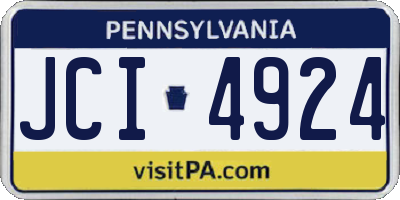 PA license plate JCI4924