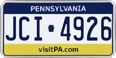 PA license plate JCI4926