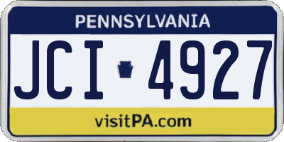 PA license plate JCI4927
