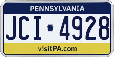 PA license plate JCI4928