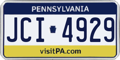 PA license plate JCI4929