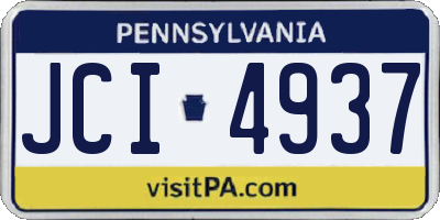 PA license plate JCI4937