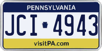 PA license plate JCI4943