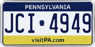 PA license plate JCI4949