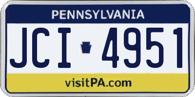 PA license plate JCI4951