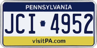 PA license plate JCI4952