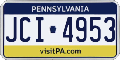 PA license plate JCI4953