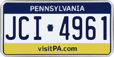 PA license plate JCI4961