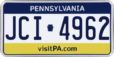 PA license plate JCI4962
