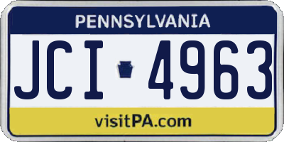 PA license plate JCI4963