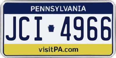 PA license plate JCI4966