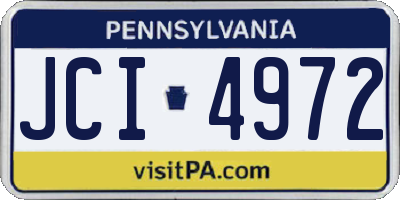 PA license plate JCI4972