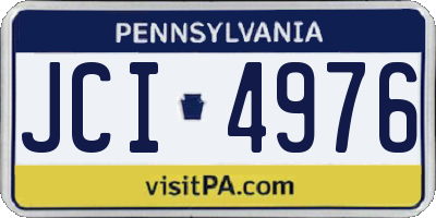 PA license plate JCI4976