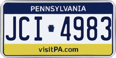 PA license plate JCI4983