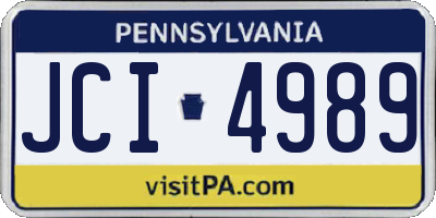 PA license plate JCI4989