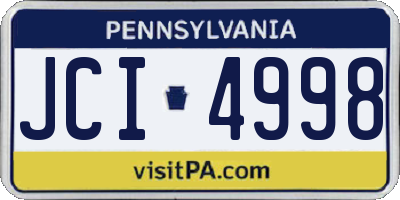 PA license plate JCI4998