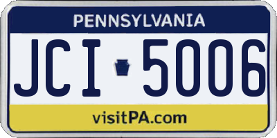PA license plate JCI5006