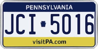 PA license plate JCI5016