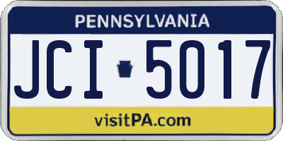 PA license plate JCI5017