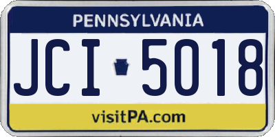 PA license plate JCI5018